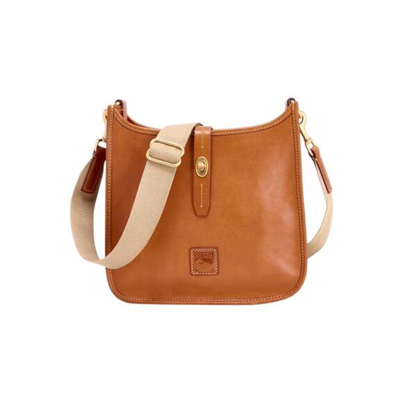 Dooney & Bourke Handbags - Dooney & Bourke Florentine Leather Turnlock Messenger Bag Natural